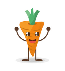 Wall Mural - kawaii carrot food character vector illustration eps 10