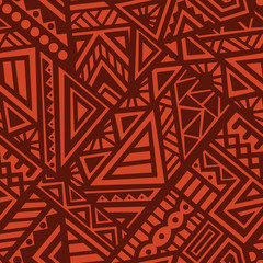 Wall Mural - Abstract Vector Seamless Pattern in Ethnic Style