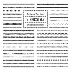 Canvas Print - Ethnic Style Pattern Brushes Set