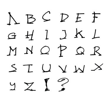 Hand drawn alphabet letters Vector eps10
