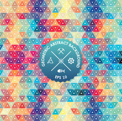 Aufkleber - Abstract background, geometric design, vector illustration. Geometric tesselation of colored surface. Stained-glass window style. Abstract color blur.