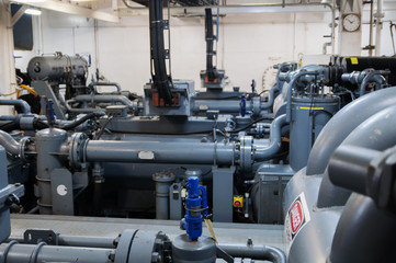 Wall Mural - Heavy machinery on board industrial ship