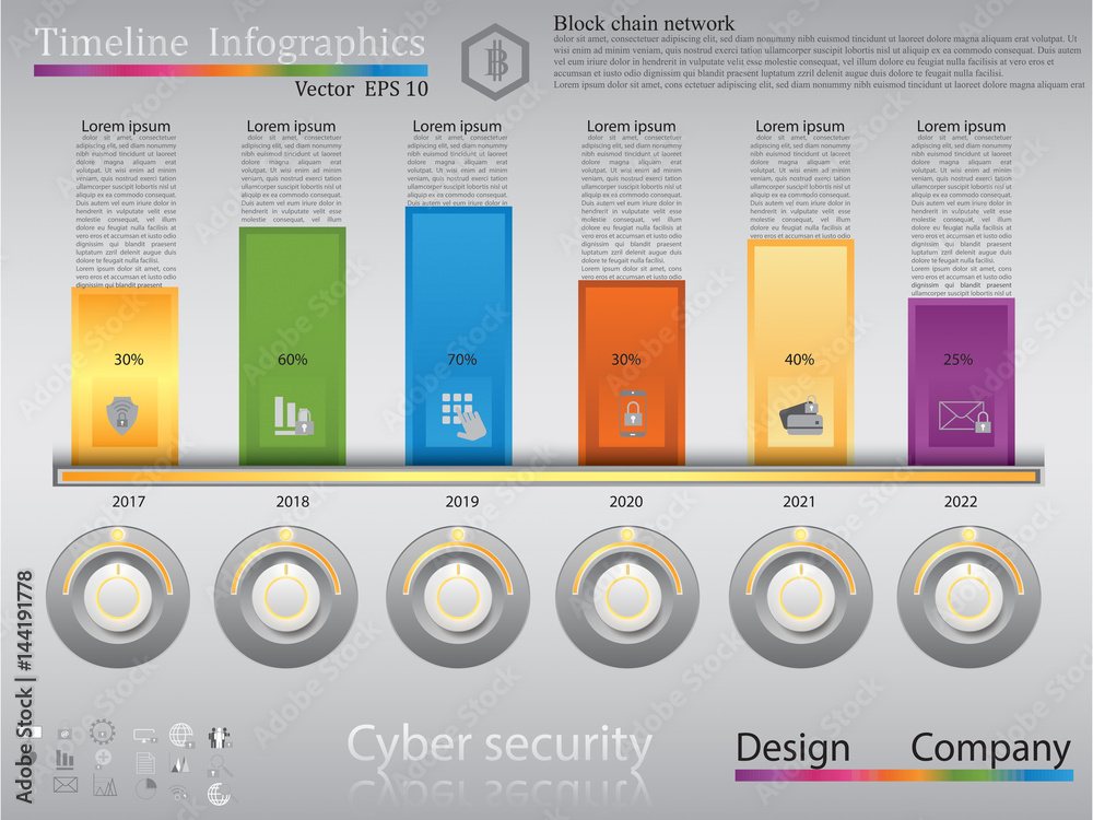 Vector de Stock Timeline infographic, business style timeline banner ...
