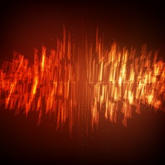 Poster - Abstract vector mesh background. Chaotically connected points and polygons flying in space. Flying debris. Futuristic technology style card. Lines, points, circles and planes. Futuristic design.
