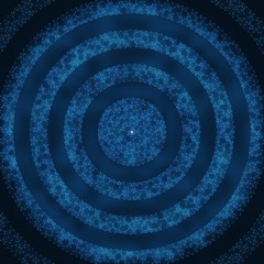 Poster - Abstract vector mesh background. Chaotically connected points and polygons flying in space. Flying debris. Futuristic technology style card. Lines, points, circles and planes. Futuristic design.
