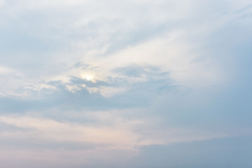 Blue sky  and light of the sun through the clouds in the sky survive.