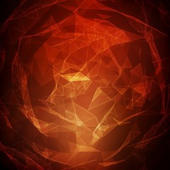 Aufkleber - Abstract vector mesh background. Chaotically connected points and polygons flying in space. Flying debris. Futuristic technology style card. Lines, points, circles and planes. Futuristic design.