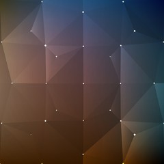 Aufkleber - Abstract vector mesh background. Chaotically connected points and polygons flying in space. Flying debris. Futuristic technology style card. Lines, points, circles and planes. Futuristic design.