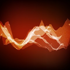 Aufkleber - Abstract vector mesh background. Chaotically connected points and polygons flying in space. Flying debris. Futuristic technology style card. Lines, points, circles and planes. Futuristic design.