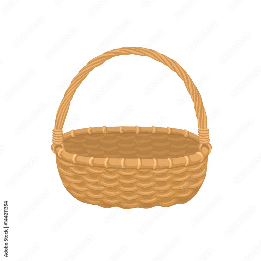 Picnic basket isolated on white background. Illustration of empty ...