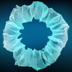 Aufkleber - Abstract vector mesh background. Chaotically connected points and polygons flying in space. Flying debris. Futuristic technology style card. Lines, points, circles and planes. Futuristic design.