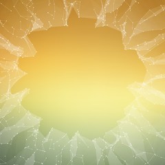 Aufkleber - Abstract vector mesh background. Chaotically connected points and polygons flying in space. Flying debris. Futuristic technology style card. Lines, points, circles and planes. Futuristic design.