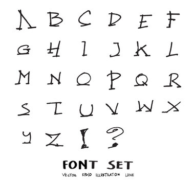 Hand drawn alphabet letters Vector eps10