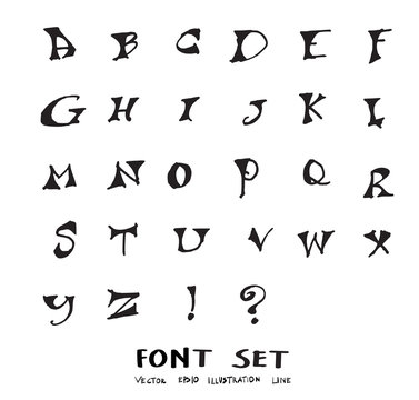 Hand drawn alphabet letters Vector eps10