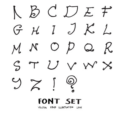 Hand drawn alphabet letters Vector eps10