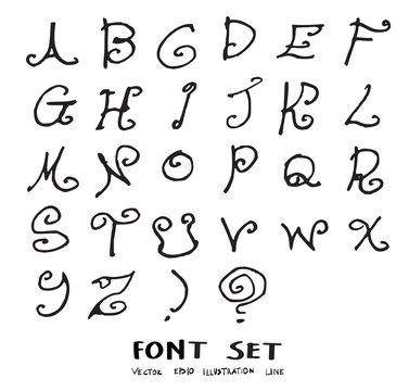 Hand drawn alphabet letters Vector eps10