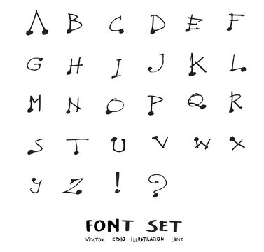 Hand drawn alphabet letters Vector eps10