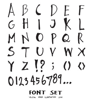 Hand drawn alphabet letters Vector eps10