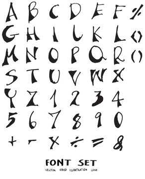 Hand drawn alphabet letters Vector eps10