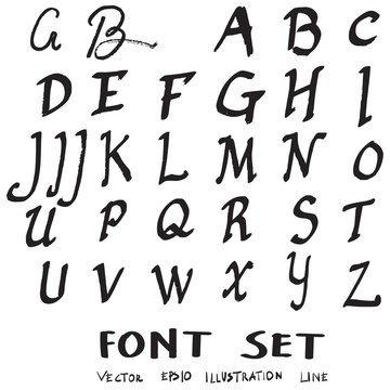 Hand drawn alphabet letters Vector eps10