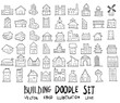 Doodle sketch type of building icons vector Illustration eps10