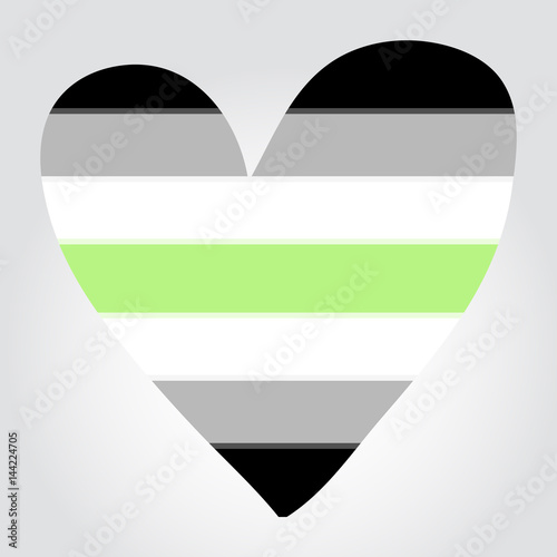 Agender Pride Flag In A Form Of Heart Stock Vector Adobe Stock