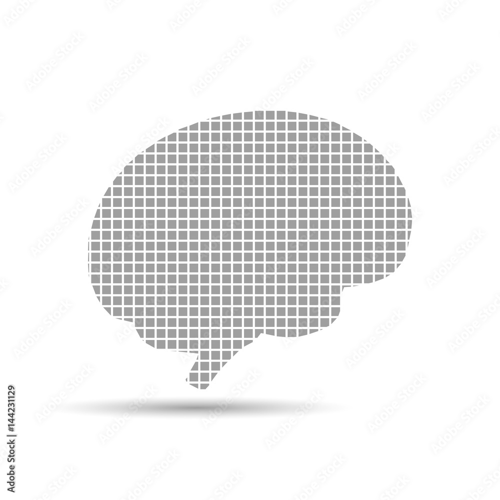 Brain Pixel art logo. Vector logotype design. Vector brain Stock Vector ...