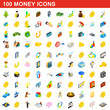 © juliars - 100 money icons set, isometric 3d style