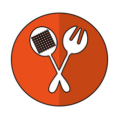 Canvas Print - spoon and fork kitchen cutlery isolated icon vector illustration design