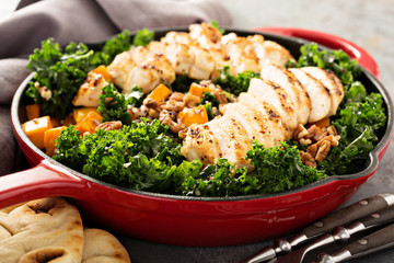 healthy and quick dinner with grilled chicken