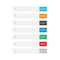 Poster - Search bar field. Set vector interface elements with search button. Flat vector illustration on isolated background.