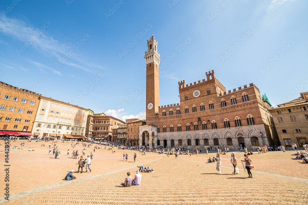 Piazza del Campo  Siena - obrazy, fototapety, plakaty 