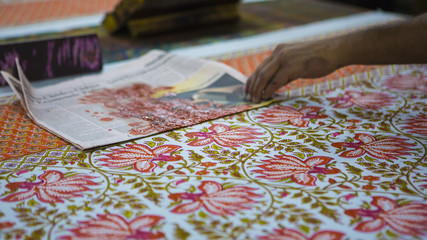 Block Printing for Textile in India. Jaipur Block Printing Traditional Process