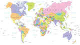 Fototapeta Mapy - Colored World Map