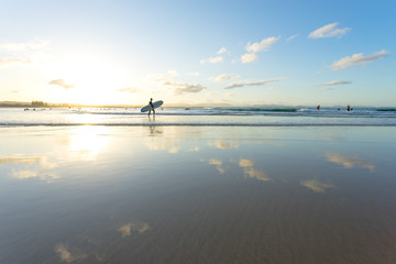 Wall Mural - Sunset at one of Byron Bay's popular surfing locations The Pass