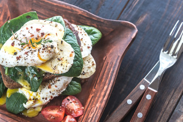 Poster - Sandwich with poached eggs