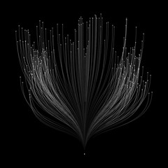 Poster - abstract vector grayscale mesh background. bio luminescence of tentacles. futuristic style card. ele
