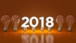 © lchumpitaz - 2018 New Year sign inside light bulbs. 3D rendering