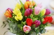Bunch of colorful flowers as tulips