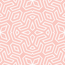 Seamless Pink And White Pattern For Your Designs And Backgrounds. Modern Geometric Ornament