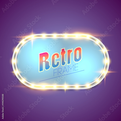 Glowing Lights Retro Frame For Advertising Design Special Light