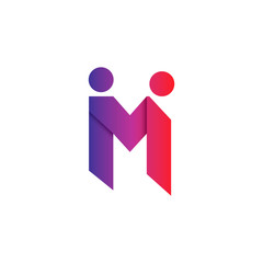 Initial Letter M Partnership Design Logo