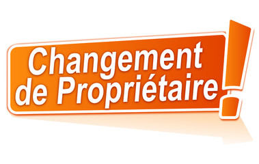 Sticker - changement de propriétaire sur étiquette orange