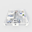 3d rendering of furnished dental clinic