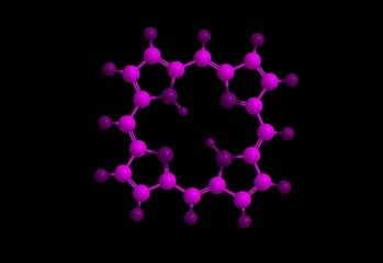 Poster - Molecular structure of Porphin, 3D rendering