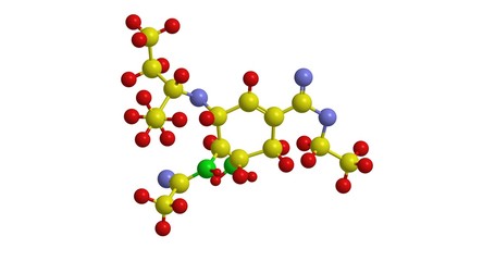 Poster - Molecular structure of Oseltamivir, 3D rendering