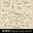 Vector set of calligraphic and page decoration design elements. Elegant elements for your design.