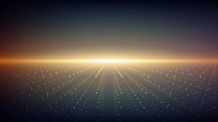 Poster - abstract vector infinity background. glowing stars with illusion of depth and perspective. abstract 