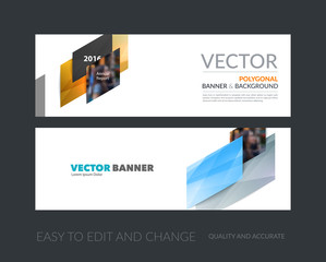Wall Mural - Vector set of modern horizontal website banners with colourful d