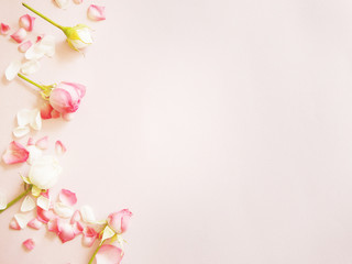 Wall Mural - Pattern of small roses. Floral background.  Gentle romantic background.